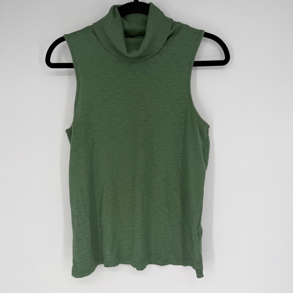 NATION LTD FARROW‎ 90S TURTLENECK TANK JADE GREEN MEDIUM CASUAL OFFICE PREPPY